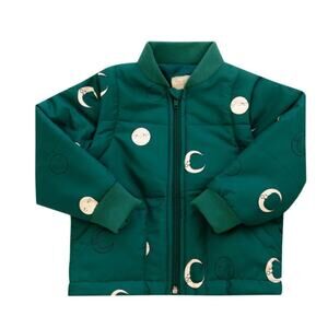 Fin & Vince Puffer Kid Boys Unisex Jacket Size 12/14 Youth Green Moon NEW
